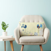 Coussin Rectangle Oiseaux bleus décoratifs modernes (Chaise)