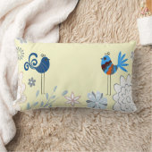Coussin Rectangle Oiseaux bleus décoratifs modernes (Couverture)