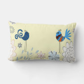 Coussin Rectangle Oiseaux bleus décoratifs modernes (Verso)
