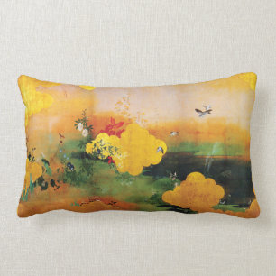 Coussin Rectangle oiseaux de 1800s/fleurs japonais des quatre