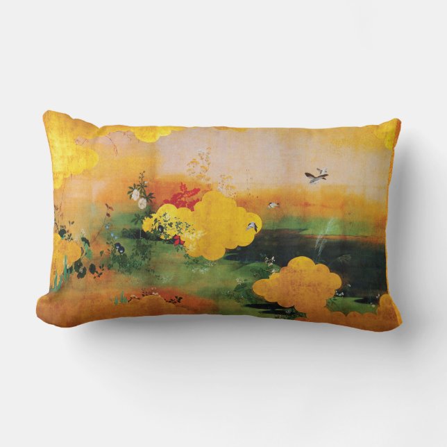 Coussin Rectangle oiseaux de 1800s/fleurs japonais des quatre (Recto)