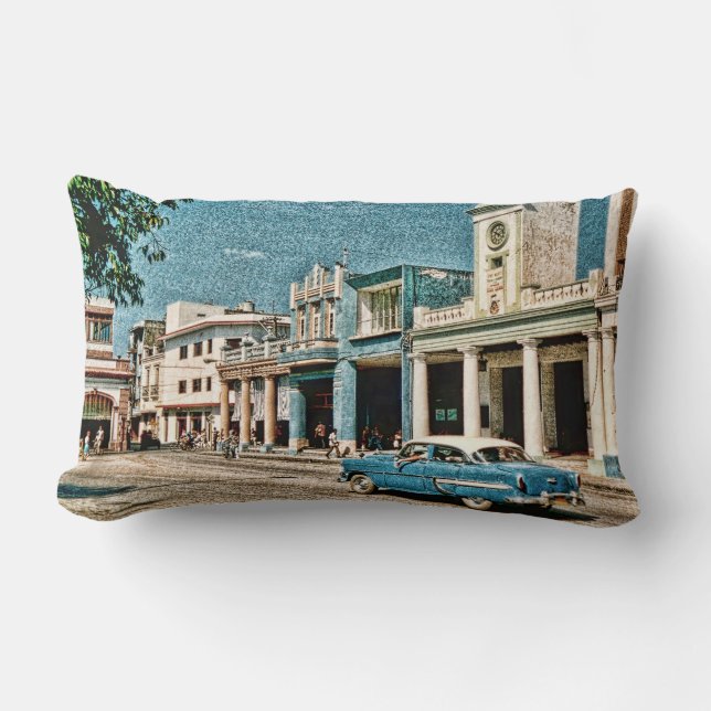 Coussin Rectangle Oldtimer in einer Stadt auf Kuba (Recto)