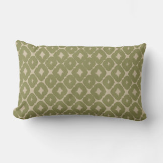 Coussin Rectangle Olive and cream Boho Geometric Throw Pillow