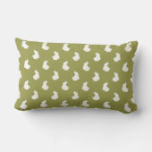 Coussin Rectangle Olive Green Woodland Bunny Nursery (Verso)
