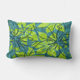 Coussin Rectangle Olowalu Hibiscus Hawaiian Reversible Lumbar Coussi