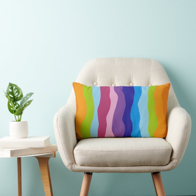 Coussin Rectangle onde colorée (Chaise)