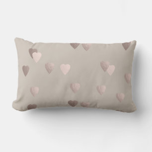 Coussin Rectangle or rose clair simple coeur d'amour, neutre