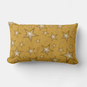 Coussin Rectangle "Or" Stars 'Texte' lumbar blanc dos