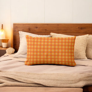 Coussin Rectangle Orange Buffalo Plaid Holiday