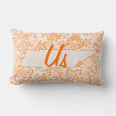 Coussin Rectangle Orange Floral Tennessee Votre Etat ensemble "nous" (Recto)