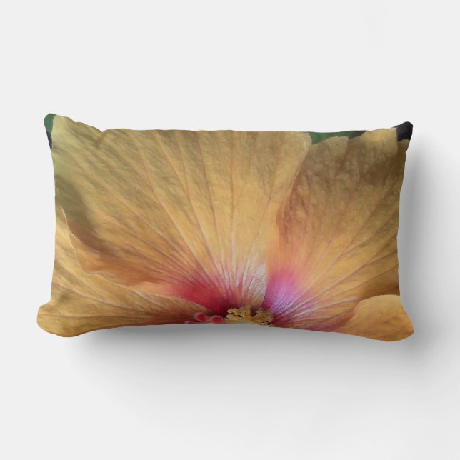 Coussin Rectangle Orange Hibiscus Ruffle (Recto)
