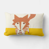 Coussin Rectangle Orange Mustard Monogramme jaune Stylisé Fox Pilow (Recto)