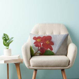 Coussin Rectangle Orange Rouge Avec Jaune