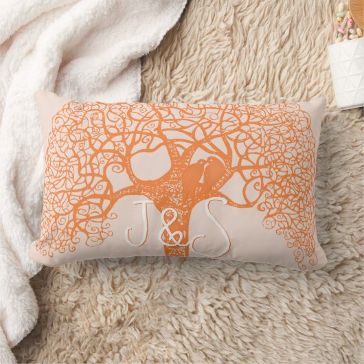 Coussin Rectangle Orange Tourbillonnant Tree Inséparable Choisissez  (Couverture)