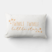 Coussin Rectangle Orange "Twinkle Twinkle Little Star" Baby Nursery (Recto)