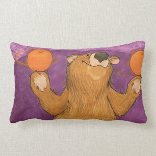 Coussin Rectangle Oranges de rotation d'ours/coussin