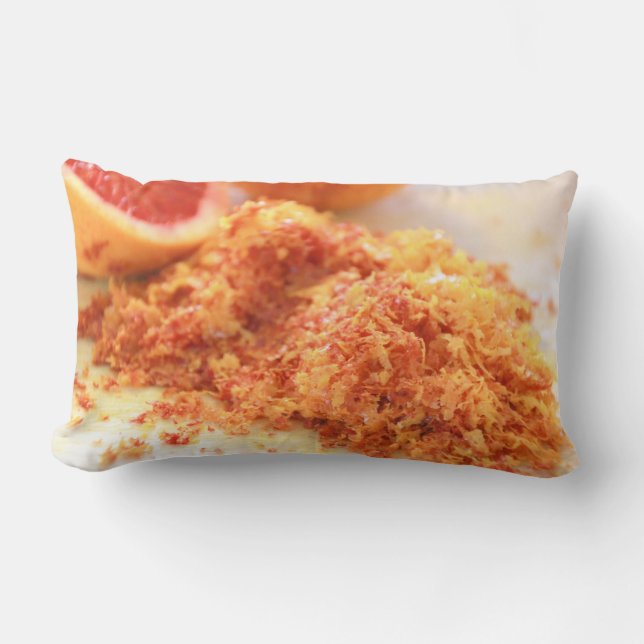 Coussin Rectangle Oranges sanguines d'agrumes juteux et zeste (Recto)