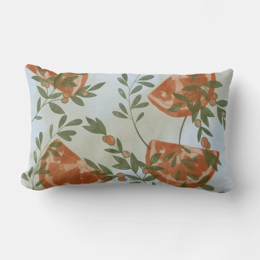 Coussin Rectangle Oranges vertes (Recto)
