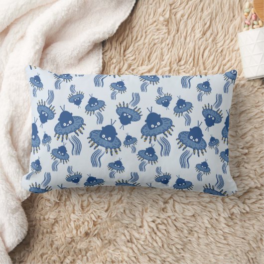 Coussin Rectangle Oreille bleue Kawaii Octopus UFO Jeter (Couverture)
