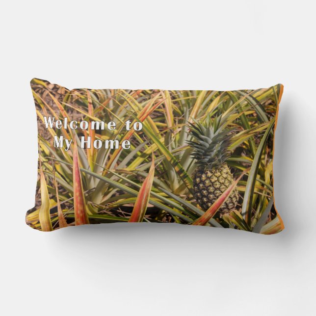 Coussin Rectangle Oreiller, Bienvenue chez moi avec Ananas (Recto)