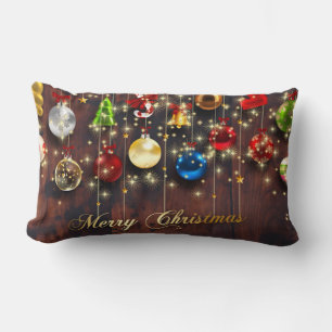 Coussin Rectangle Ornement de Noël et flocons de neige