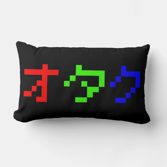 Coussin Rectangle OTAKU 8 bits Pixel japonais Katakana (Recto)