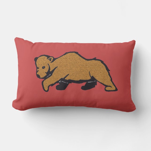 Coussin Rectangle Ours Brown Red Woodland (Recto)