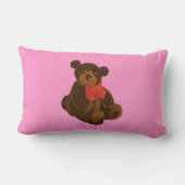 Coussin Rectangle Ours de caricature mignon (Verso)