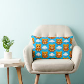 Coussin Rectangle Ours en peluche et nuages sur fond bleu (Chaise)