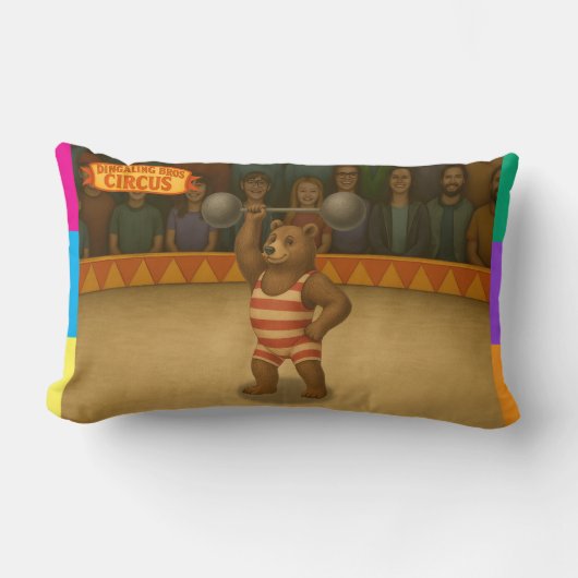 Coussin Rectangle Ours fort du cirque (Recto)