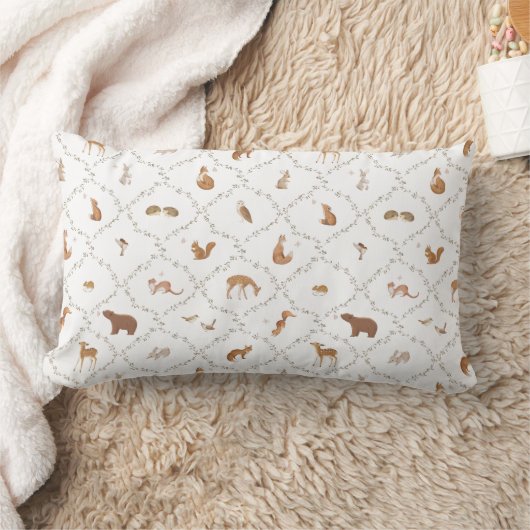 Coussin Rectangle Ours Lapin Lapereau Renard Animaux Forestiers Enfa (Couverture)