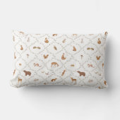 Coussin Rectangle Ours Lapin Lapereau Renard Animaux Forestiers Enfa (Recto)