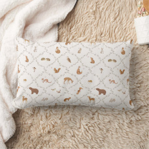 Coussin Rectangle Ours Lapin Lapin Renard Animaux de la forêt Enfant