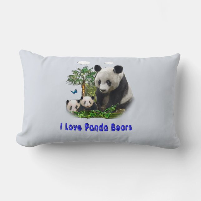 Coussin Rectangle Ours Pandas (Recto)