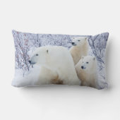 Coussin Rectangle Ours polaires et deux oursons (Verso)