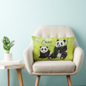 Coussin Rectangle Oursons pandas mignons - peints à la main | Coussi (Chaise)