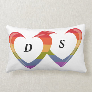 Coussin Rectangle Ouvrez les coeurs - monogramme