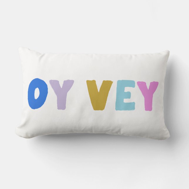 Coussin Rectangle Oy Vey Funny Yiddish Expression mignonne colorée (Recto)