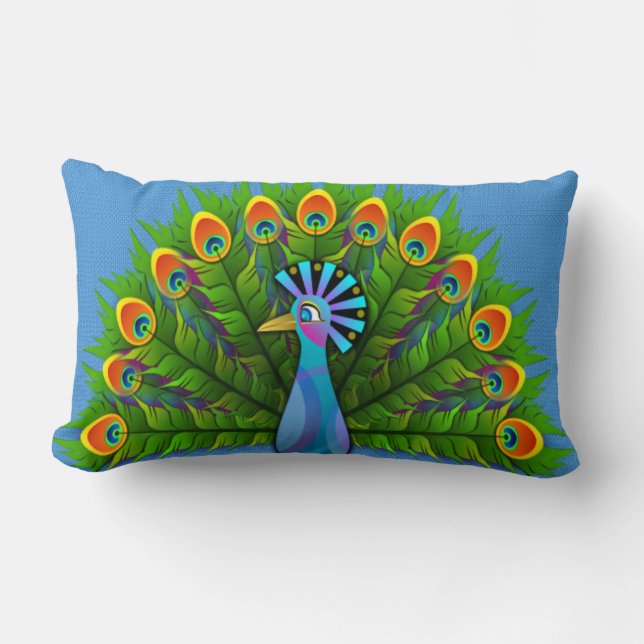Coussin Rectangle Pacock (Recto)