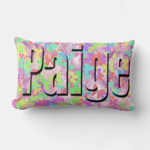 Coussin Rectangle Paige, Logo Du Nome Des Filles Sur Les Papillons P