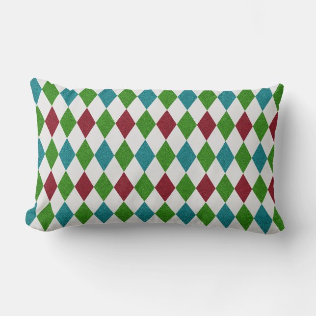 Coussin Rectangle Paillettes de diamant multicolores (Recto)