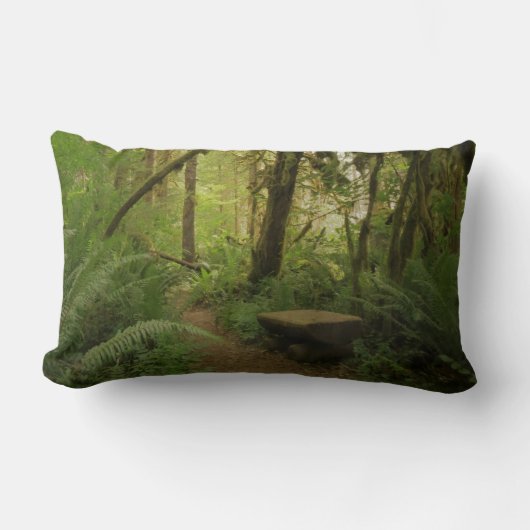 Coussin Rectangle Paisible Green Forest Trail à Washington (Recto)
