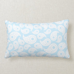 Coussin Rectangle Paisley bleu blanc et en pastel