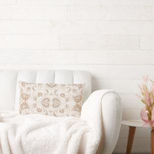Coussin Rectangle Paisley en beige esthétique moderne Tan Brown