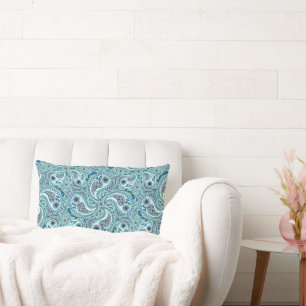 Coussin Rectangle Paisley en bleu bébé