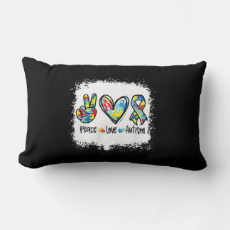 Coussin Rectangle Paix Aime L'Autisme En Avril Nous Portons Le Bleu