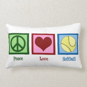Coussin Rectangle Paix Amour Softball