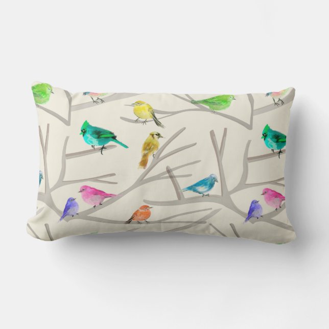Coussin Rectangle pájaros en las ramas (Recto)