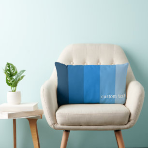 COUSSIN RECTANGLE PALETTE BLEUE OMBRE DE COULEUR SOLIDE STRIPES POWD