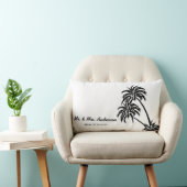Coussin Rectangle Palm Trees Love Tropical Mariage Personnalisé (Chaise)